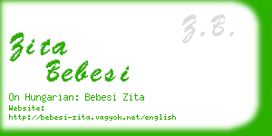 zita bebesi business card